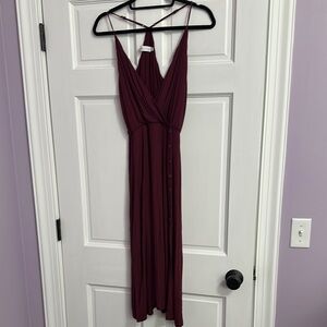Elegant Burgundy Halter Dress